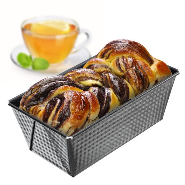 Kadax Teglia Rettangolare Per Pane "Ellos"", Tortiera Con Strato Antiaderente, Teglia Da Forno, Nera, 20 Cm"-image