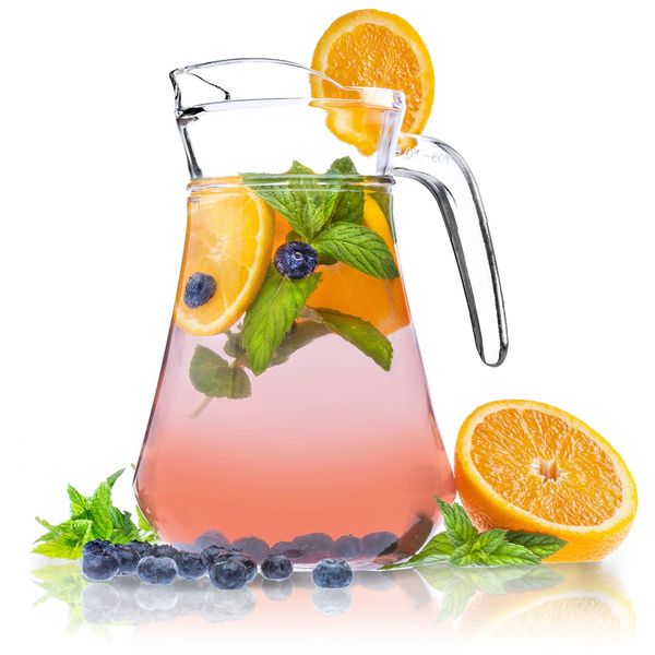 Caraffa Kadax, Caraffa In Vetro, Caraffa Per Acqua Con Beccuccio E Manico Pratico, Trasparente, 1,4 Litri, 1 Pezzo-image