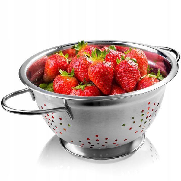 Kadax Colino Per Pasta In Acciaio Inox "Busca"", Scolapasta, Colino Da Cucina, Colino Per Insalata, 23 Cm, Argento"-image