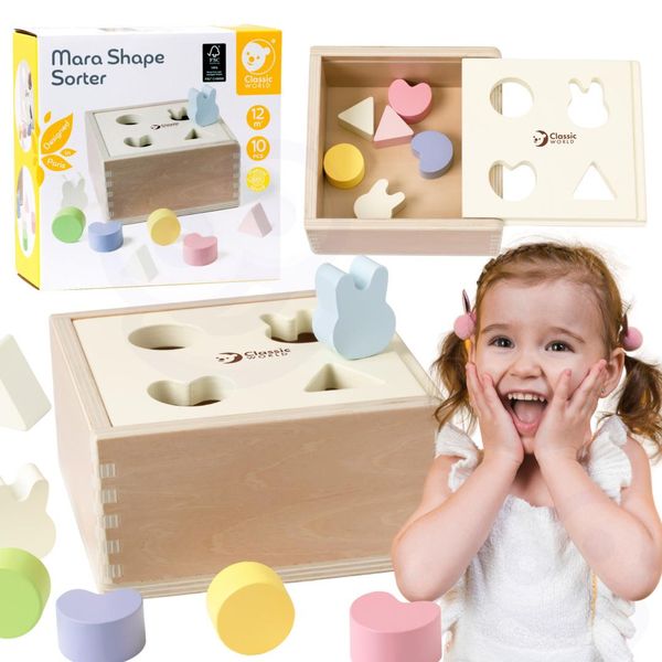 Impilatore Di Forme In Legno Per Bambini 10 El. Lumarko!-image