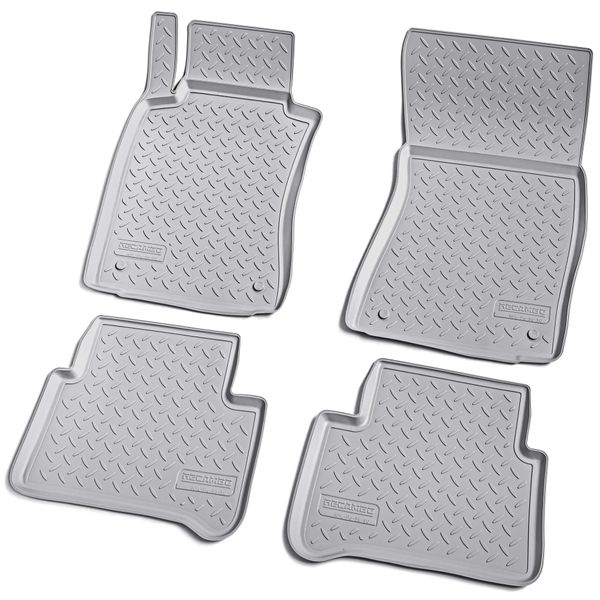 Gomma Tappetini Per Mercedes Classe E W211 S211 2002-2009 Grigio + Bordo-image