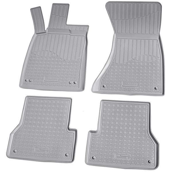 Tappetini In Gomma Per Audi A6 C7 4G Allroad Avant Limo 2011-2018 | Grigio Con Bordo-image