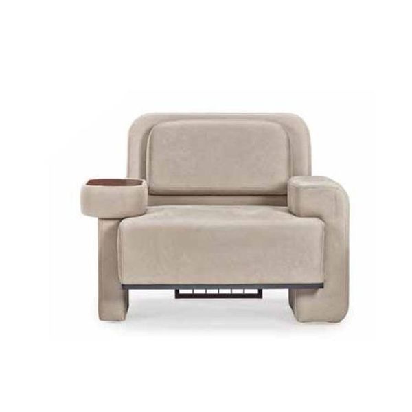 Divano Poltrona Poltrona Relax Poltrona Imbottita Divano Girevole Lounge Club Beige-image