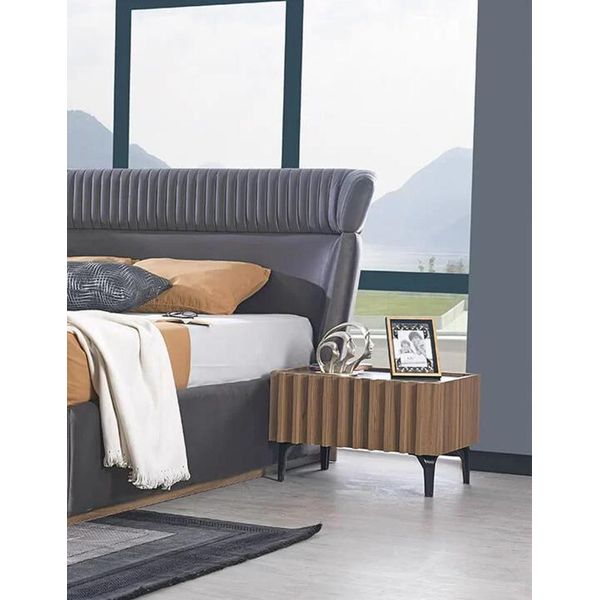 Comodino Di Design Mobili In Legno Marrone Camera Da Letto Comodini Moderni Di Lusso-image