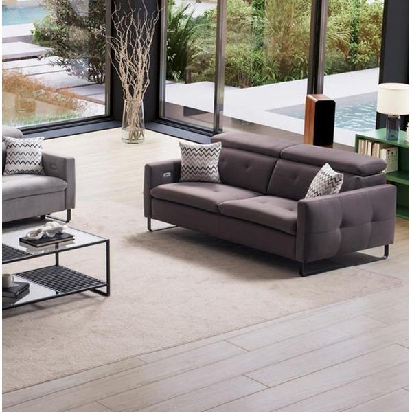 Divano 3 Posti Soggiorno Design Moderno Mobili Imbottiti Grigio Divano Di Lusso-image