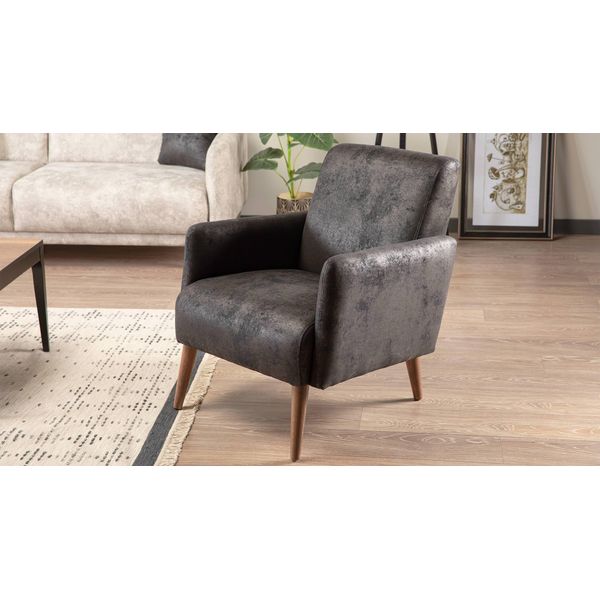 Poltrona Moderna Design Grigio Seduta Imbottita Mobili Soggiorno Arredamento-image