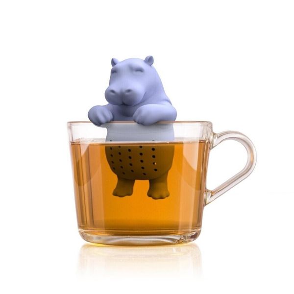 Winkee - Colino Da Tè Animale Carino Hippo | Uovo Da Tè Per Tè Sfuso | Infusore Da Tè Divertente | Colino Da Tè Per Tazza | Colino Per Spezie In Silicone-image