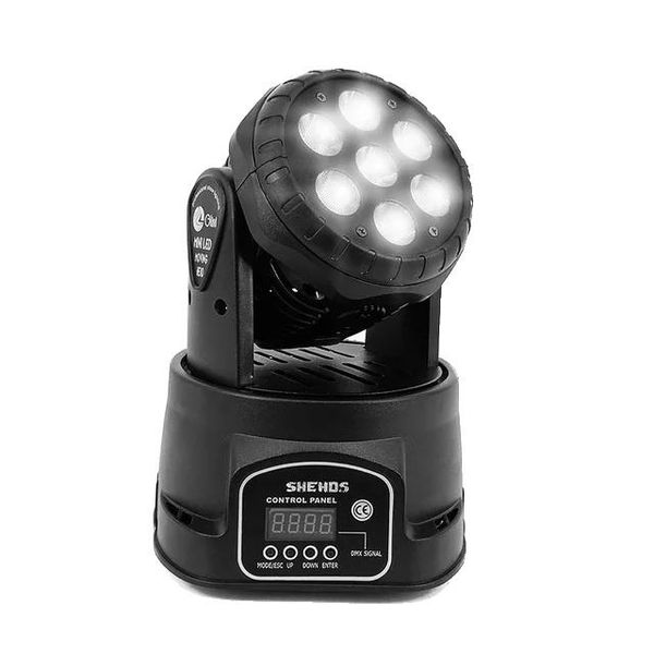 Luce Led A Testa Mobile, Rgbwpa 6In1, Luce Wash Dmx, Wash Led 7X12W, Spina Ue-image