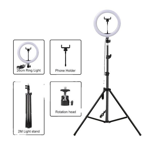 Set Di Illuminazione Fotografica, Luce Di Riempimento Led Dimmerabile, Lampada Da Studio Per Il Trucco, Luce Anulare-image