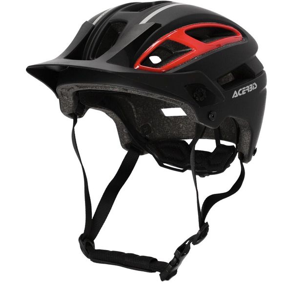 Casco Mtb Acerbis Doublep Colore: Nero/Rosso, Taglia: S/M (52-58)-image