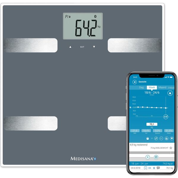 Medisana Bs A42 Connect Con App Bilancia Pesapersone 180 Kg Grigio-image