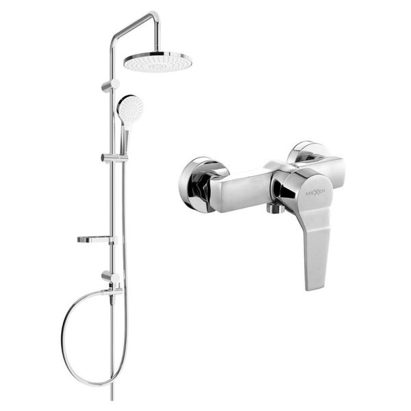 Mexen Erik Set Doccia Esterno Con Soffione E Miscelatore Doccia Caro, Cromo - 746640205-00-image