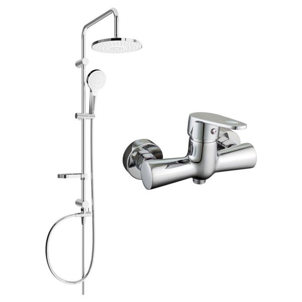 Mexen Kama Erik Set Doccia Esterno Con Soffione E Miscelatore Doccia, Cromato - 72540205-00-image