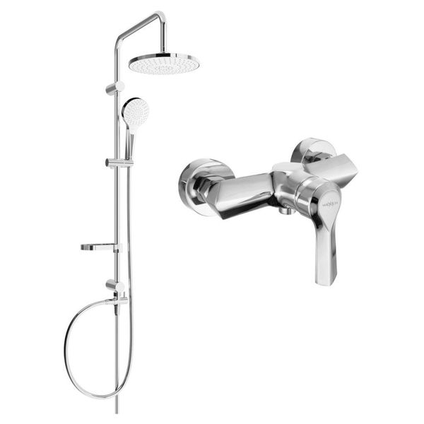 Mexen Erik Set Doccia Esterno Con Soffione E Miscelatore Doccia Sabre, Cromato - 72140205-00-image
