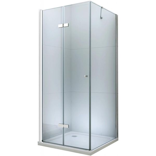 Mexen Lima Cabina Doccia Pieghevole 110 X 90 Cm, Trasparente, Cromo + Piatto Flat - 856-110-090-01-00-4010-image