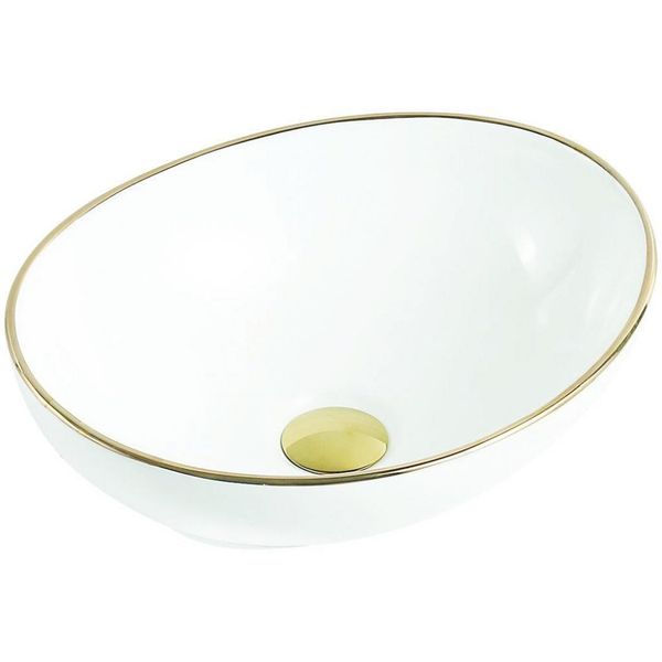 Lavabo Mexen Elza Bianco, Riga Dorata 40 Cm-image
