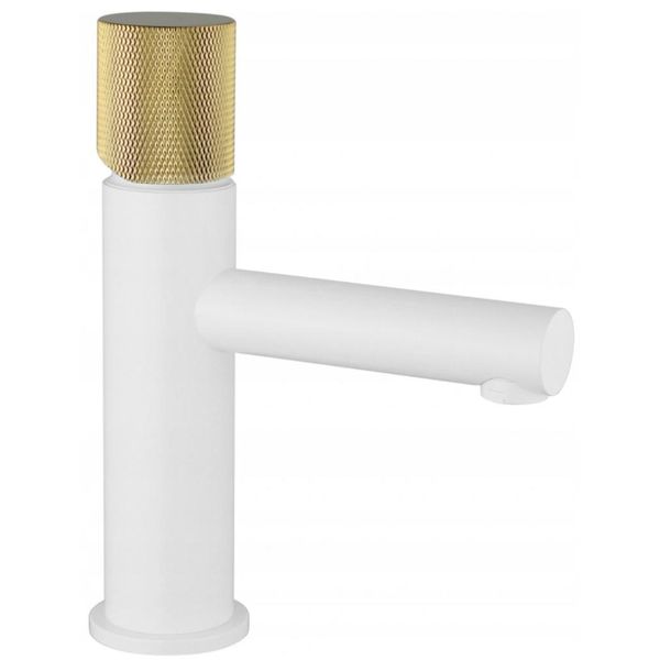 Mexen Elba One Rubinetto Per Lavabo, Bianco/Oro - 74101-25-image