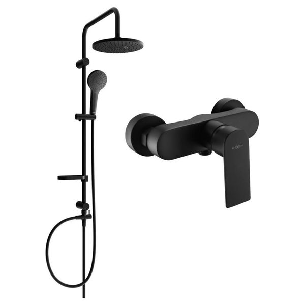Mexen Erik Set Doccia Esterno Con Soffione E Miscelatore Doccia Royo, Nero - 72240205-70-image