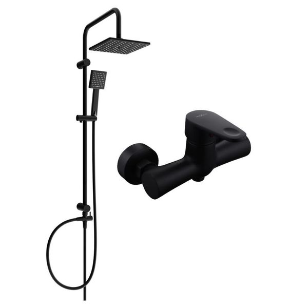 Mexen Tord Set Doccia Esterno Con Soffione E Batteria Doccia Kama, Nero - 72540200-70-image