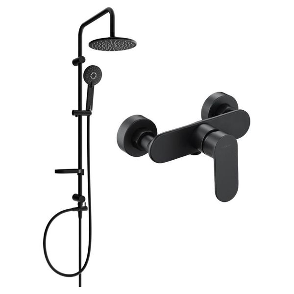 Mexen Carl Set Doccia Esterno Con Soffione E Miscelatore Doccia Milo, Nero - 71340240-70-image