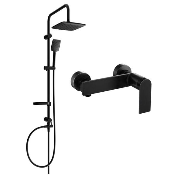 Mexen Sven Set Doccia Esterno Con Soffione E Miscelatore Doccia Alexa, Nero - 71240262-70-image