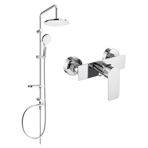 Mexen Erik Set Doccia Esterno Con Soffione E Rubinetto Doccia Alfa, Cromo - 745740205-00-image