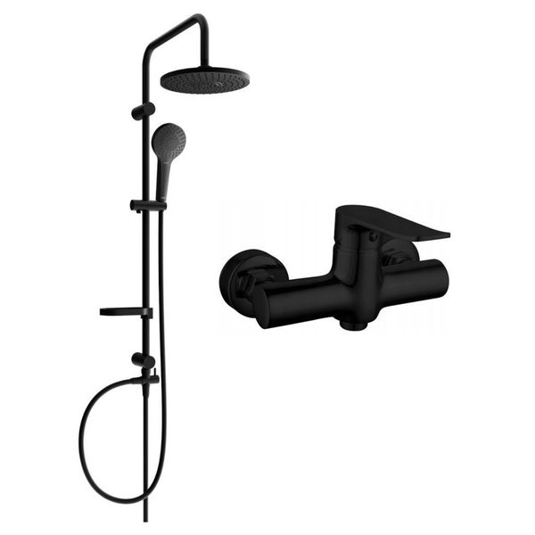 Mexen Erik Set Doccia Esterno Con Soffione E Rubinetto Doccia Pecos, Nero - 72740205-70-image