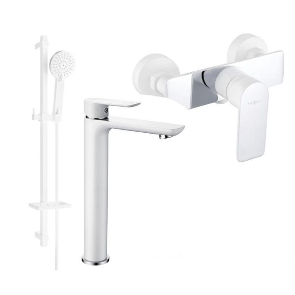 Mexen Alfa DF54 Set Doccia, Bianco/Cromo - 745714DF54-02-image