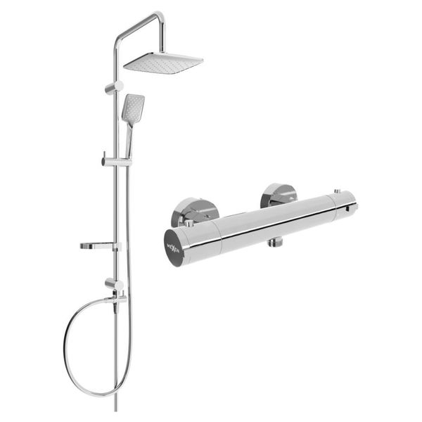 Mexen Sven Set Doccia Esterno Con Soffione E Miscelatore Doccia Termostatico Kai, Cromo - 77100262-00-image