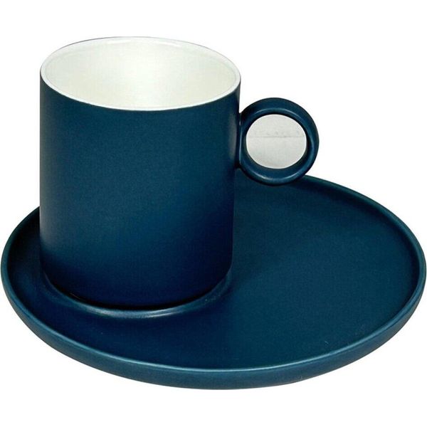 Eleganti Tazze Da Caffè In Porcellana Da 12 Pezzi Con Piattino - 220 Ml Blu-image