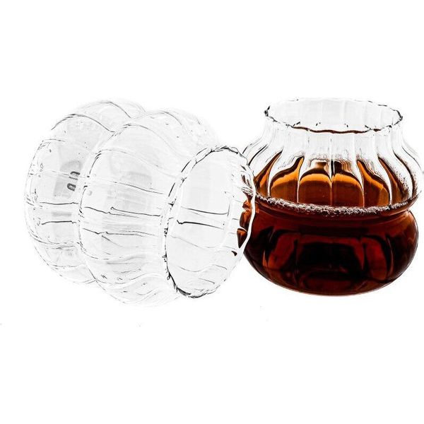 Set Di 8 Bicchieri In Vetro Borosilicato Con Design A Bolle Increspate Resistente Al Calore 350 Ml-image
