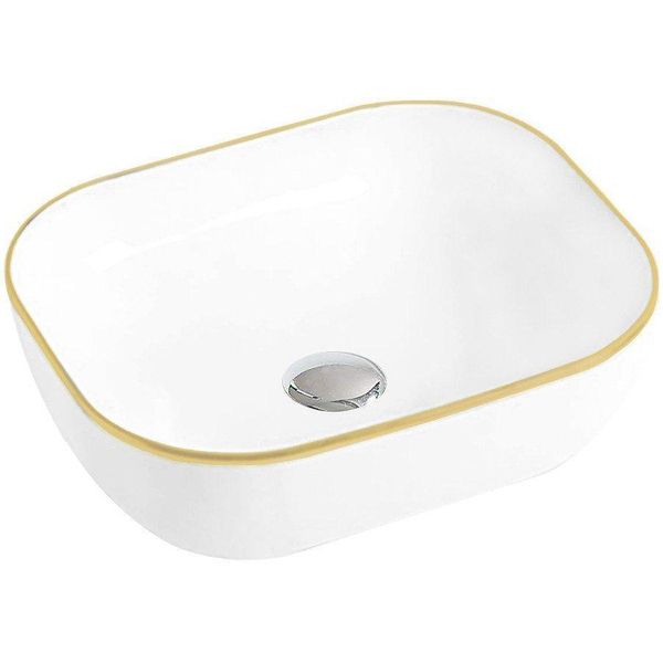 Lavabo Mexen Rita Bianco, Riga Dorata 45 Cm-image