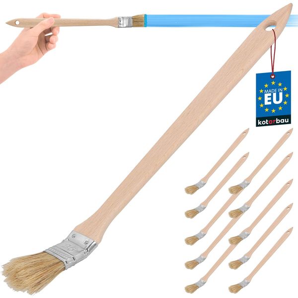 Kotarbau® Set Di 10 Spazzole Per Radiatori Spazzole Angolate Da 25 Mm Spazzole Per Smaltire Spazzole Per Verniciare Spazzole Per Dipingere Spazzole In Legno Per Punti Difficili Da Raggiungere-image