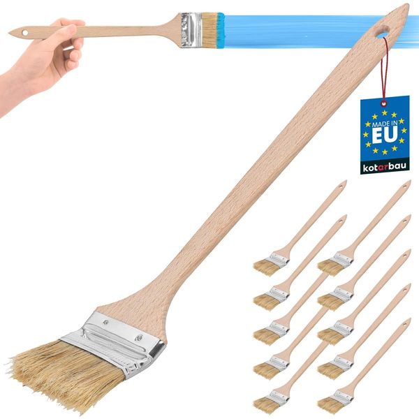 Kotarbau® Set Di 10 Spazzole Per Radiatori 63 Mm Spazzole Angolate Spazzole Per Smaltire Spazzole Per Verniciare Spazzole Per Dipingere Spazzole Di Legno Per Punti Difficili Da Raggiungere-image