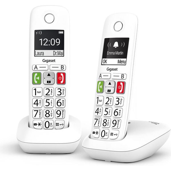 Gigaset E290 Duo Telefono Analogico Dect (Identificazione Del Chiamante) Bianco-image