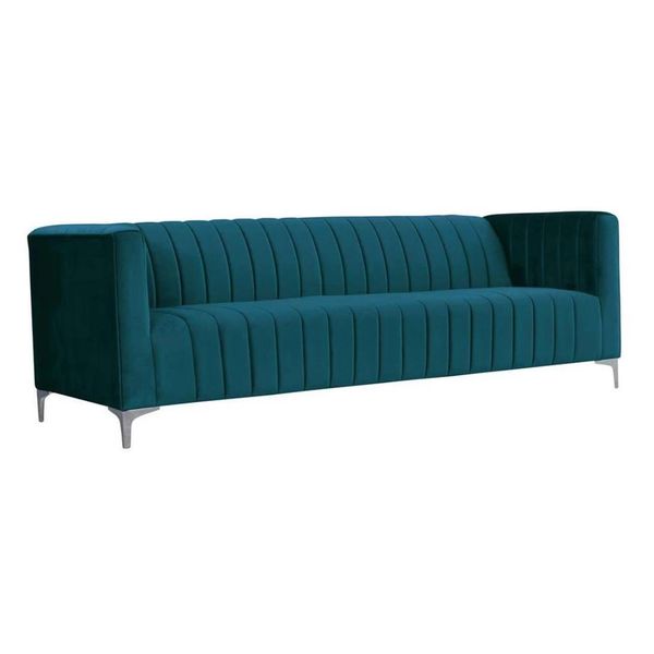 Tessuto Verde Soggiorno Design Divani Imbottiti Divano Divano Tre Posti 220Cm-image