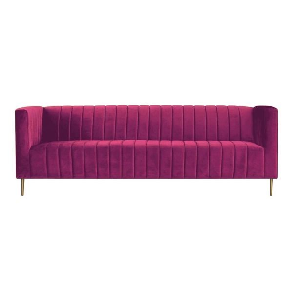 Rosa Tre Posti In Tessuto Salotto Design Divani Imbottiti Divani Chesterfield-image