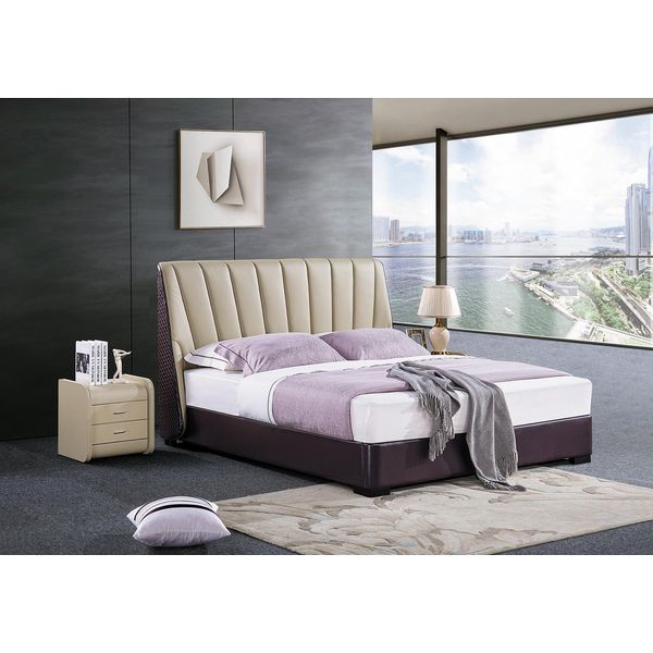 Letto Imbottito Letto Di Lusso Camera Da Letto Design Letti Tessile Struttura Letto In Legno Nuovo-image