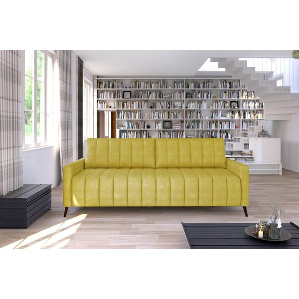 Divano A Tre Posti Tappezzeria Di Design Divano Moderno A 3 Posti Mobili Da Camera Giallo-image