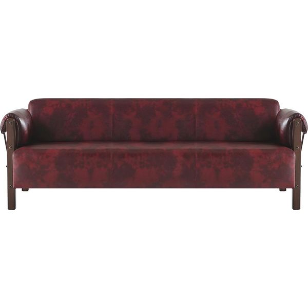 Divano Bordeaux Divano In Pelle 3 Posti Braccioli Morbidi Divano In Pelle Legno Moderno-image