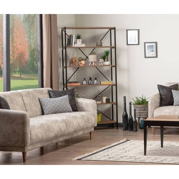 Libreria Scaffale Armadietto Mobili In Legno Legno Metallo Freestanding Soggiorno-image