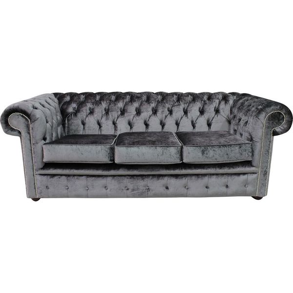 Chesterfield Design Divano Imbottito Di Lusso Divano Sedile Set Pelle Tessile Nuovo #250-image