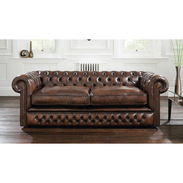Divano Chesterfield Tappezzeria Divani Classico Pelle Tessile Divano 3 Posti Nuovo - 288-image