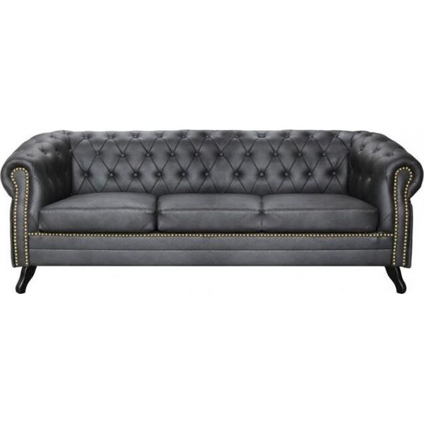 Chesterfield Sofagarnitur Sofa 3+1+1 Couch Polster Set Sofas Couchen Leder-image