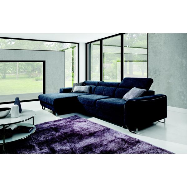 Tessuto Divano Divano Tappezzeria Angolo Design Set Blu Soggiorno Paesaggio Tessile Divani-image
