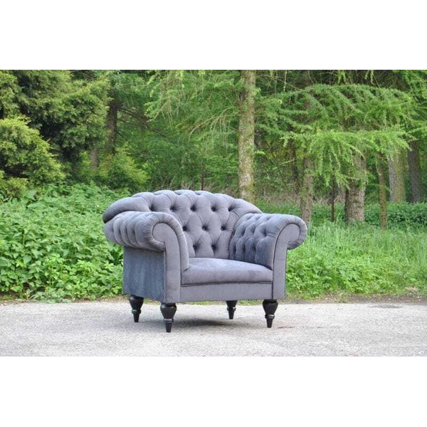 Tessuto Chesterfield Divano Imbottitura Seduta Poltrona Tessile Poltrona Moderna Blu 1 Posto-image