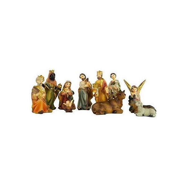 Set Di Statuine Per Culla, In Poliresina, 7 Cm, Dipinte A Mano, 11 Pezzi Per Il Presepe-image