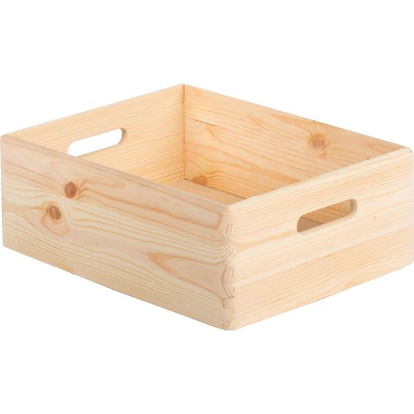 Scatola Multiuso Astigarraga CBS403023 Legno Di Pino Naturale (40 X 30 X 23 Cm)-image