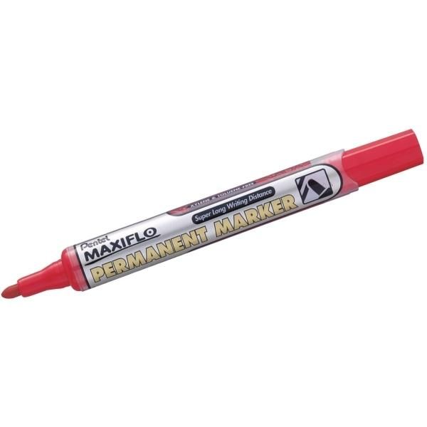 Pentel - Penna A Punta Piatta Pentel NLF50 Maxiflo Da 1 Mm Rosso | Scatola Esterna Uno 12 Pezzi-image