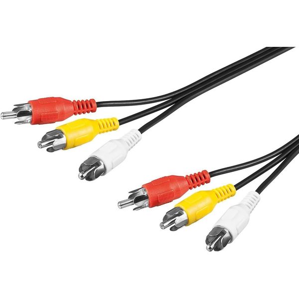 Goobay 50383 Cavo Di Collegamento Audio Video Composito, 3X Cinch, 5 M - 3X Cinch Plug > 3X Cinch Plug-image